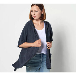 Women's Small/Medium Barefoot Dreams Cozychic Ultra Lite Ribbed Zip Up Gray